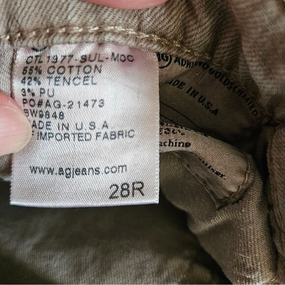 AG Adriano Goldschmied Jeans Womens 28R (30x27.5) Tan Stevie Ankle Slim Soft GUC - Picture 4 of 11